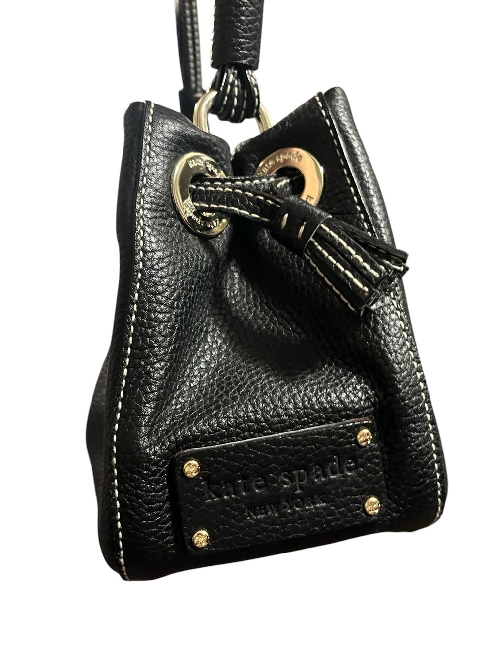 Kate Spade Vintage Slouchy Drawstring Shoulder Satchel with Polka Dot Interior - Picture 2 of 7